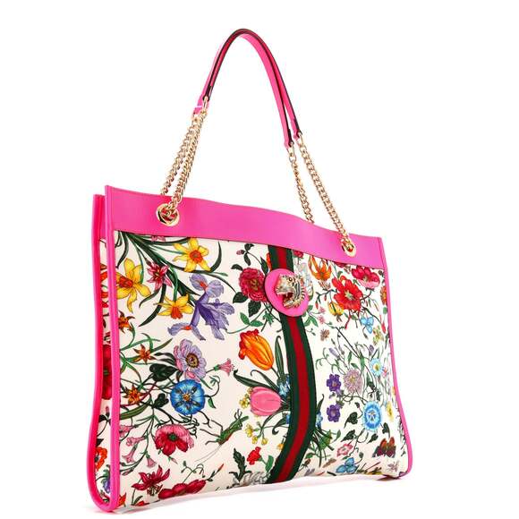 Gucci Rajah Chain Tote Flora Canvas #198328G12B - Picture 3 of 7